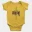 Hukum (Black) Short Sleeve Baby Onesie in Yellow Color
